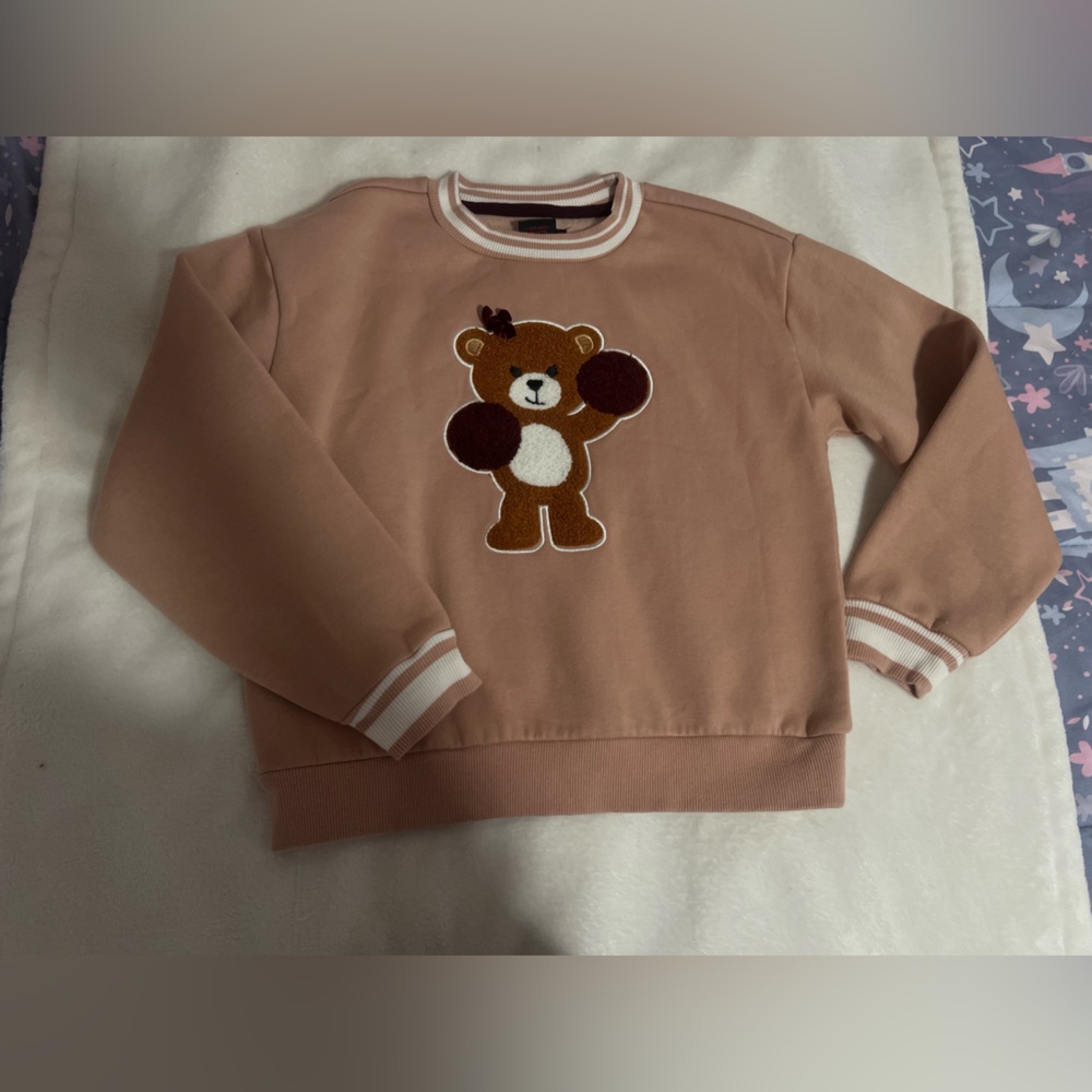 Cute Pink Bear Sweatshirt 7/8